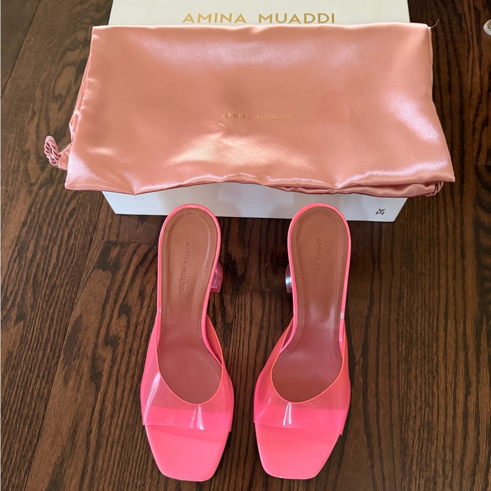 Amina Muaddi Vibrant Pink Heels